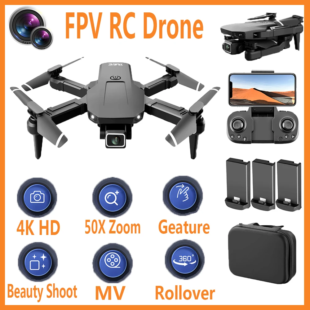 

YLR/C S68 Headless Mode WiFi FPV RC Drone 4K HD Mini Aircraft Altitude Hold 2.4GHz 4CH Foldable Helicopter Quadcopter Toys Gift