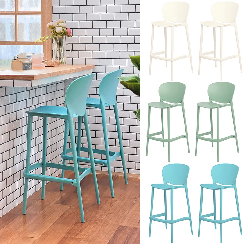 

2Pcs 1:6 Dollhouse Miniature Bar Counter Chair Dining Chair High Stool Chair Furniture Model Decor Toy