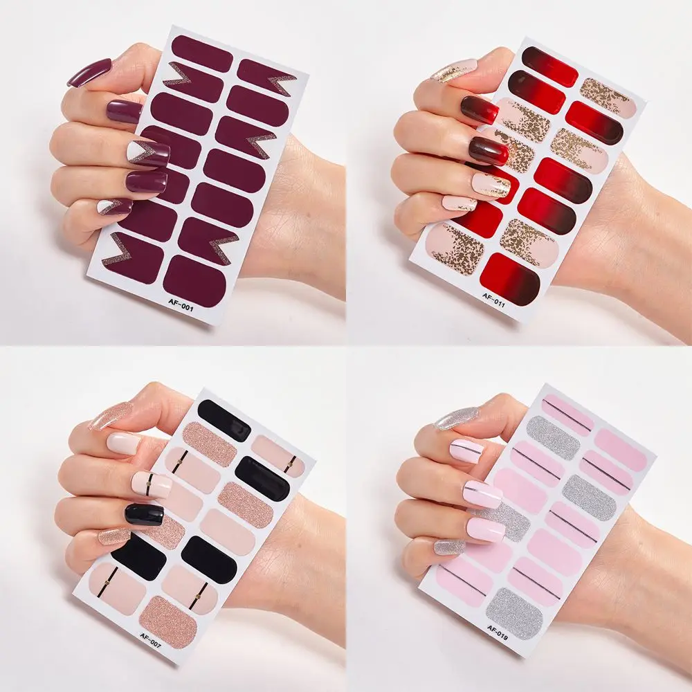 

Long Lasting Press On Nail Self Adhesive Manicure Full Nail Wraps Nail Art Decal Nail Polish Strips Nail Stickers