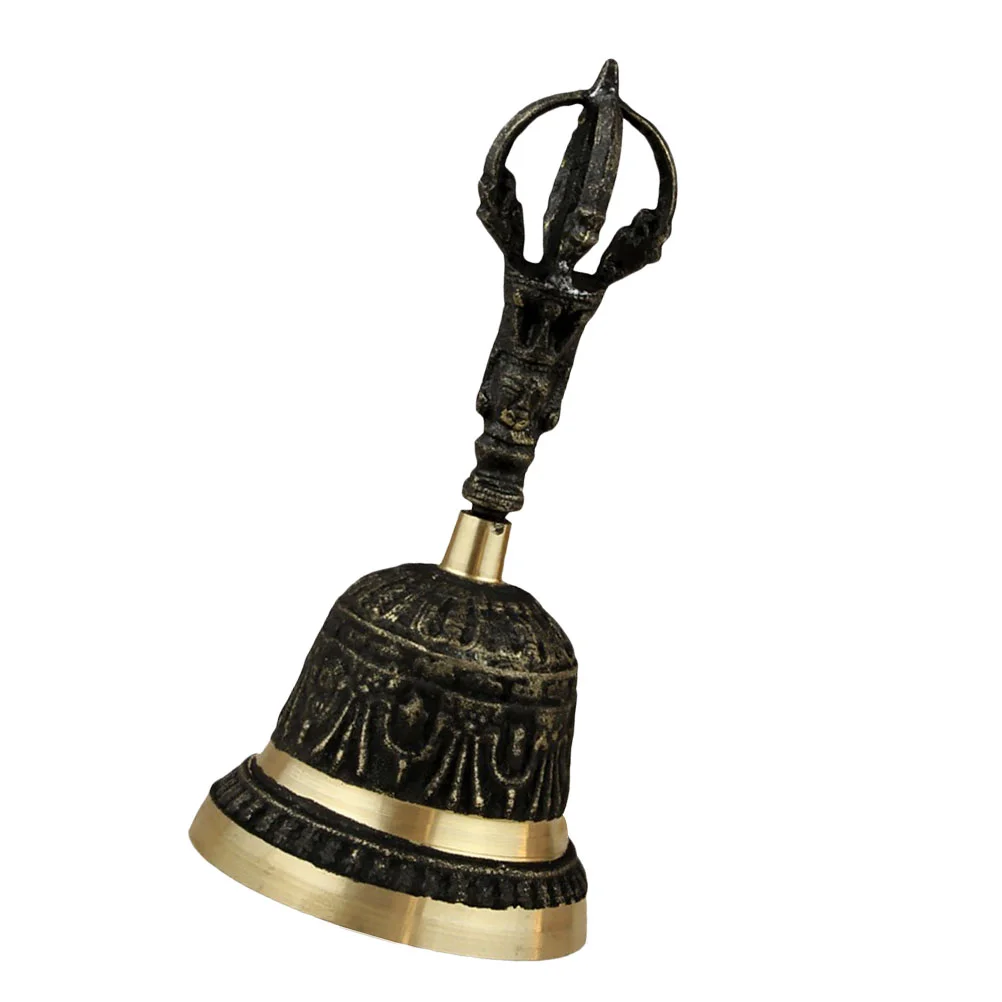 

Bell Hand Bells Brass Call Vintage Wedding Meditation Jingle Rustic Service Tibetan Handbell Buddhism Toy Held Iron Metal Prayer