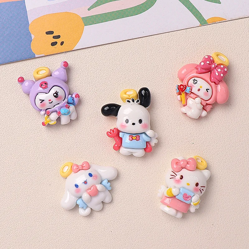 Фото 100 шт. Kawaii Flatback смола мультфильм Sanrio Kuromi серии DIY для скрапбукинга чехол для телефона головные уборы серьги ремесленный декор аксессуары №2