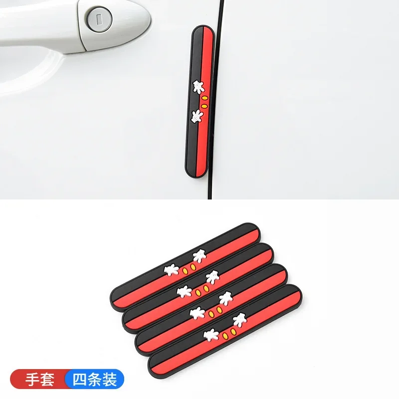 

4 шт., защита от царапин на двери автомобиля, наклейки против столкновений, мультяшная защита двери автомобиля, ПВХ наклейка, автоаксессуары для автомобиля