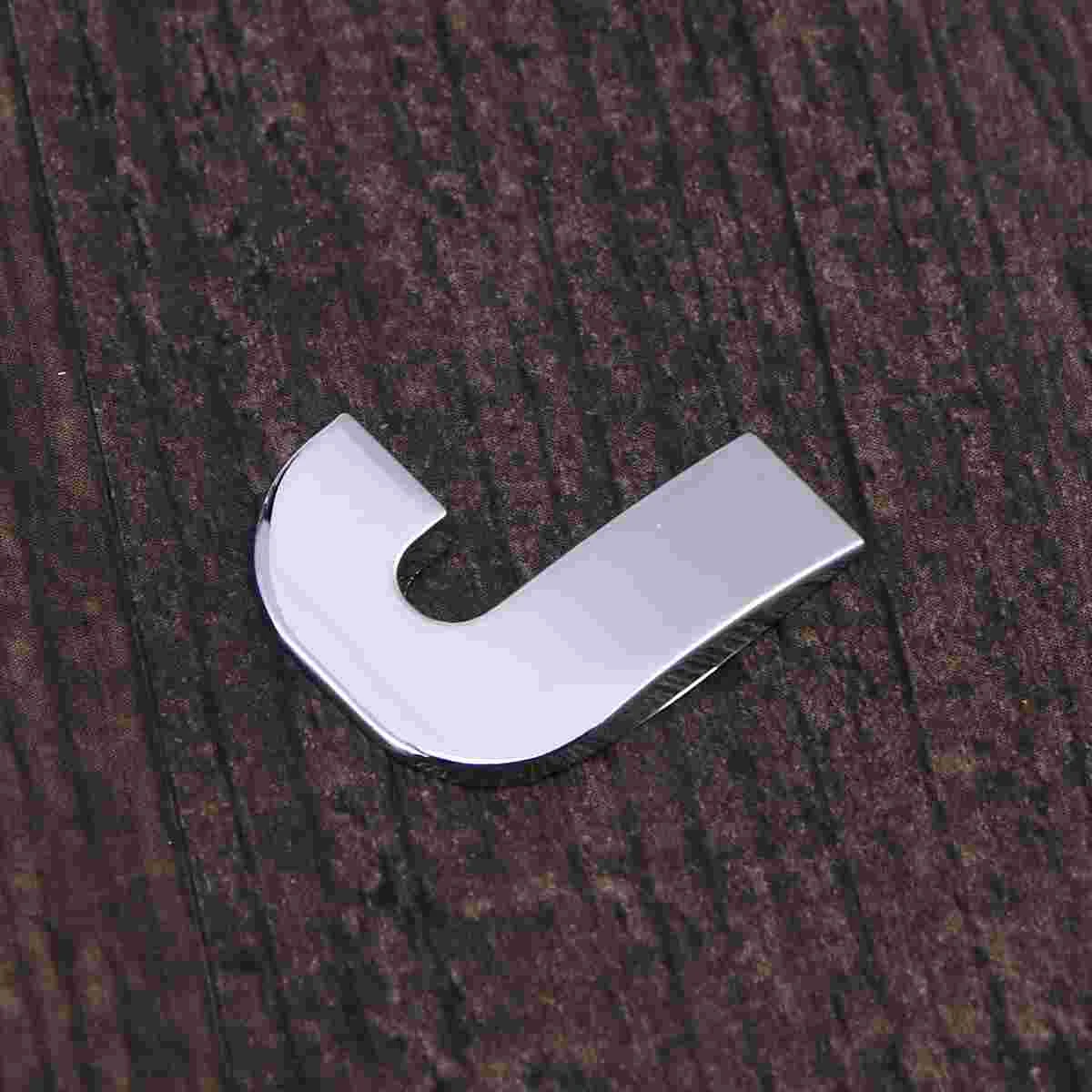 

3D DIY Metallic Alphabet Sticker Car Emblem Letter Silver Badge Decal (J) Chromium styling Stickers letters