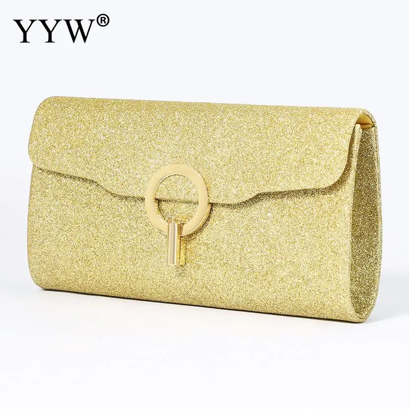 

Envelope Clutch Bags Women'S Shoulder Bags With Chain Evening Party Clutches And Purse Gold Sequined Luxury Wallets Sac A Main