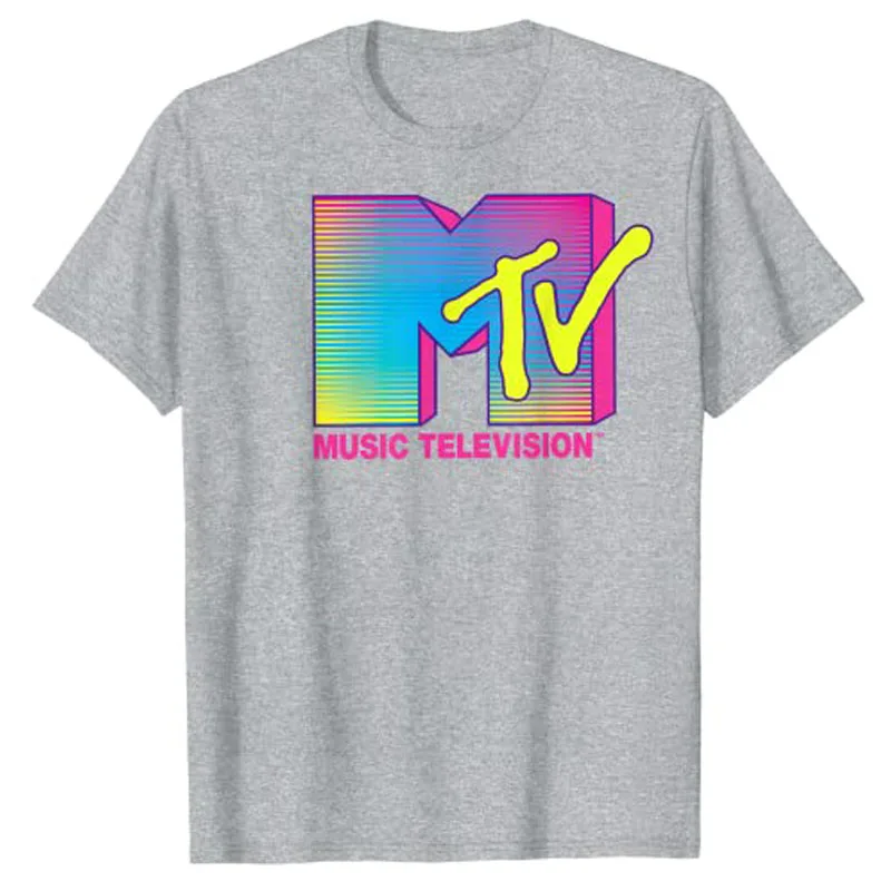 Логотип MTV флуоресцентные цвета графическая футболка индивидуальная продукция