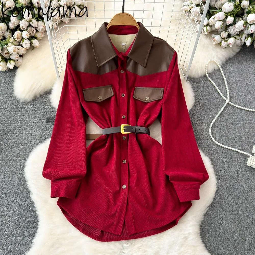 Рубашка и блузка в стиле пэчворк с длинным рукавом буффами