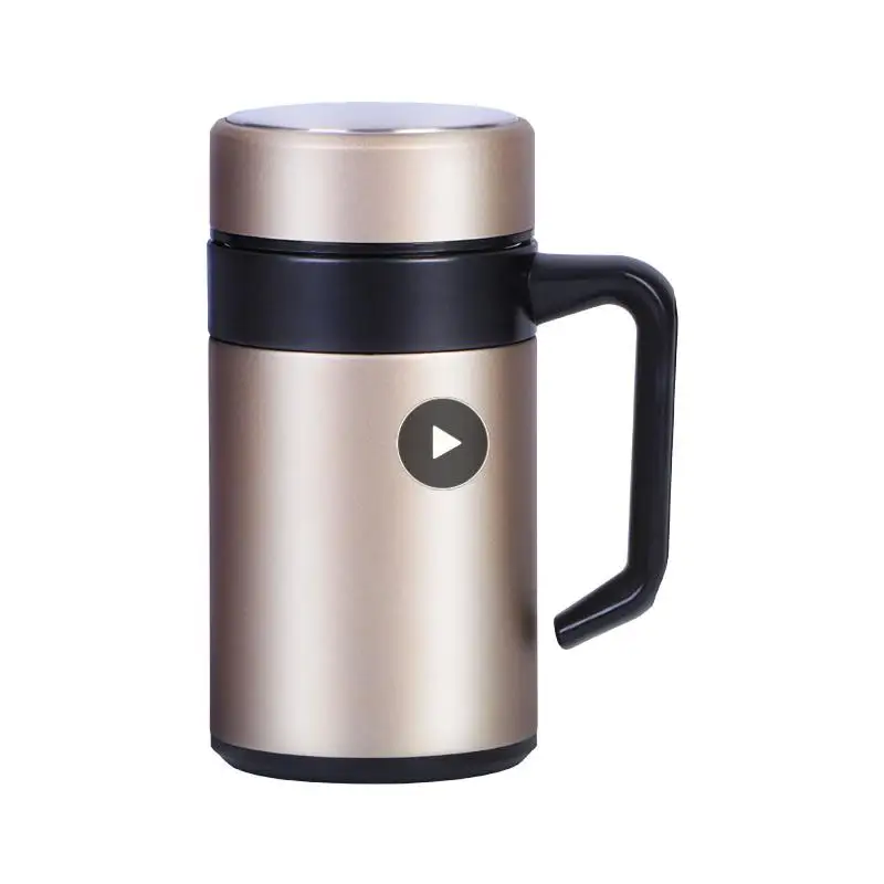 

Sealed Leak-proof 304 Stainless Steel Coffee Mug With Lid Fresh And Simple Mugs With Filter Fashionable Portable Tea Mug Simple