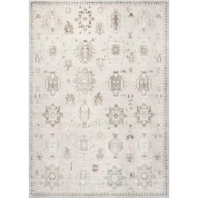 

Machine Washable Distressed Area Rug, 6' x 9', Beige