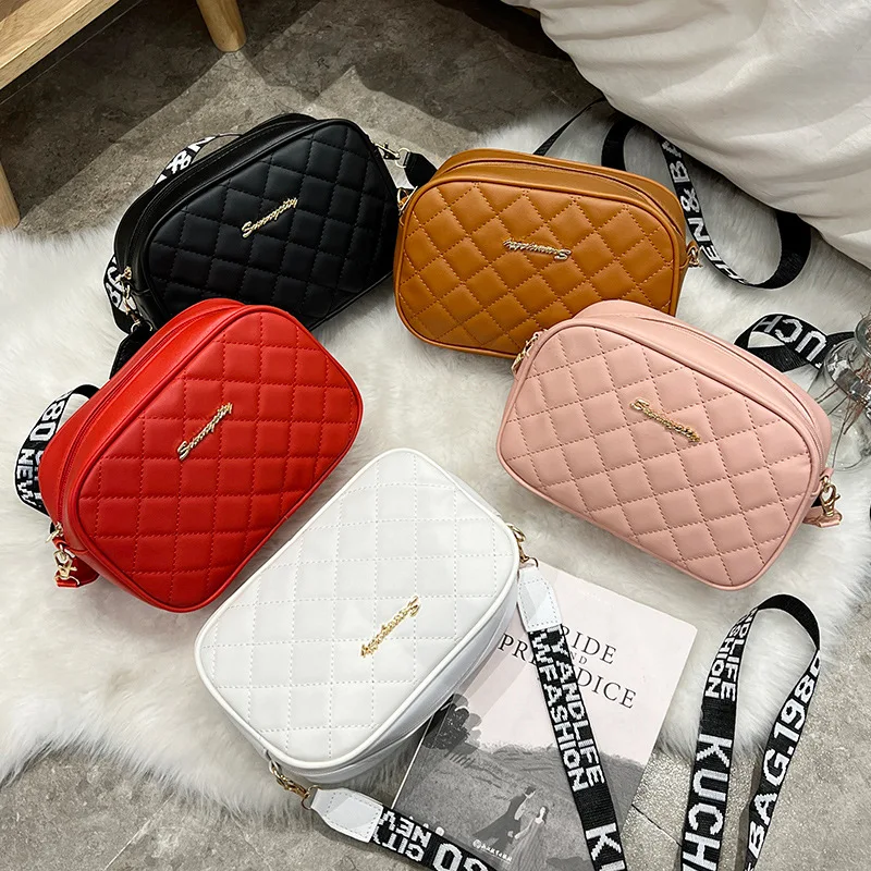 

Women PU Leather Trend Letter Crossbody Bag Fashion Small Shoulder Bag White Black Travel Crossbody Bags