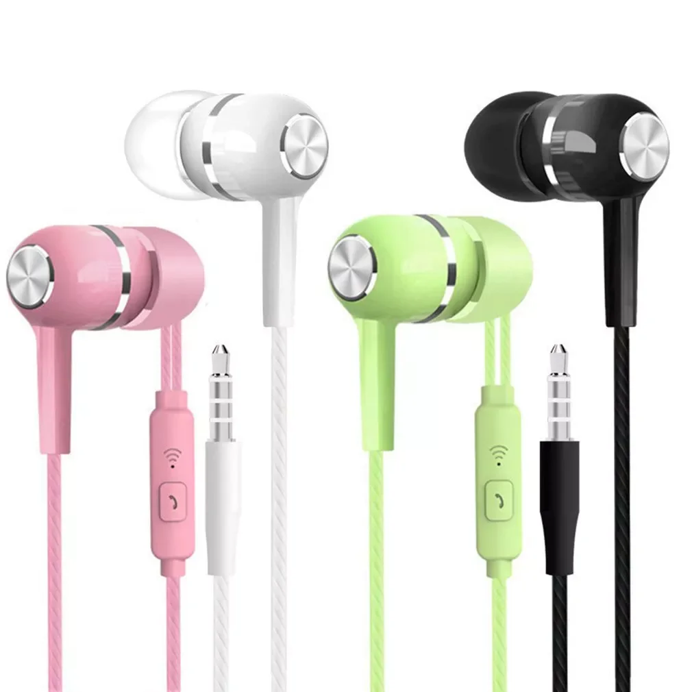 

2021 New Sport Earphone wholesale Wired Super Bass 3.5mm Crack Colorful Headset Earbud with Microphone Hands Free