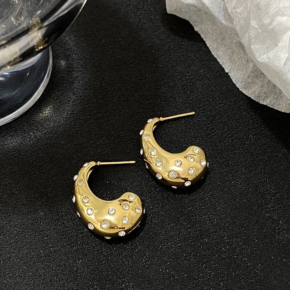 Женские массивные серьги-капельки DODOHAO позолоченные серьги из нержавеющей стали