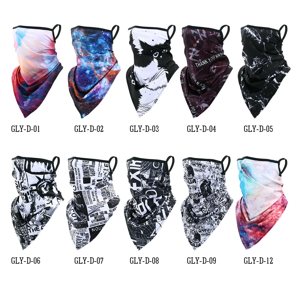 Походный шарф с принтом маска на половину лица для езды велосипеде и шеи сетчатая