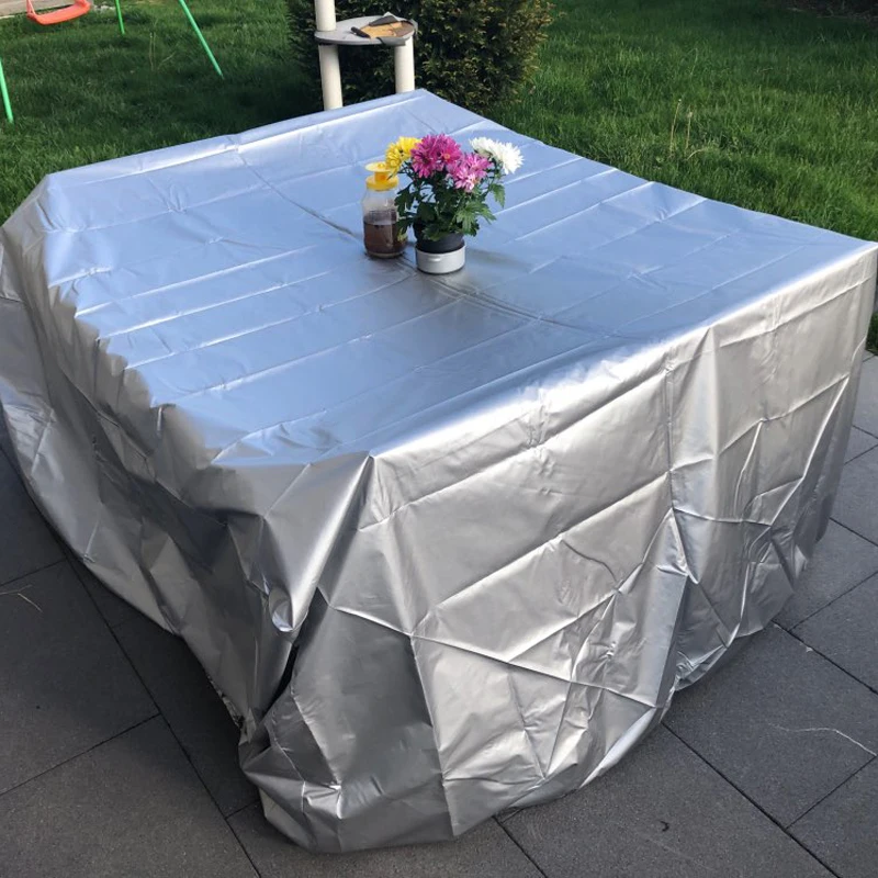 

Dust cover Silver Waterproof Outdoor Patio Garden Furniture Covers Rain Snow Chair covers for Sofa Table Chair Dust Proof Cover