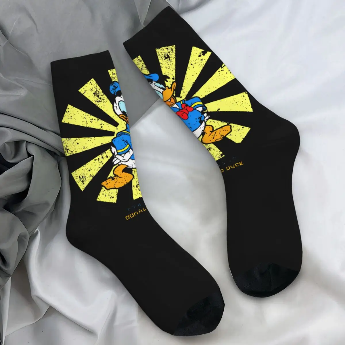 Носки с изображением Дональда Дака чулки в стиле ретро зимние нескользящие