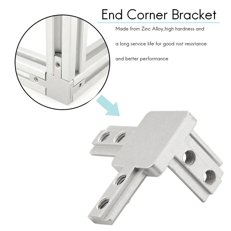 4 шт./упаковка 3-сторонний концевой угловой кронштейн серии 3030 с винтами для