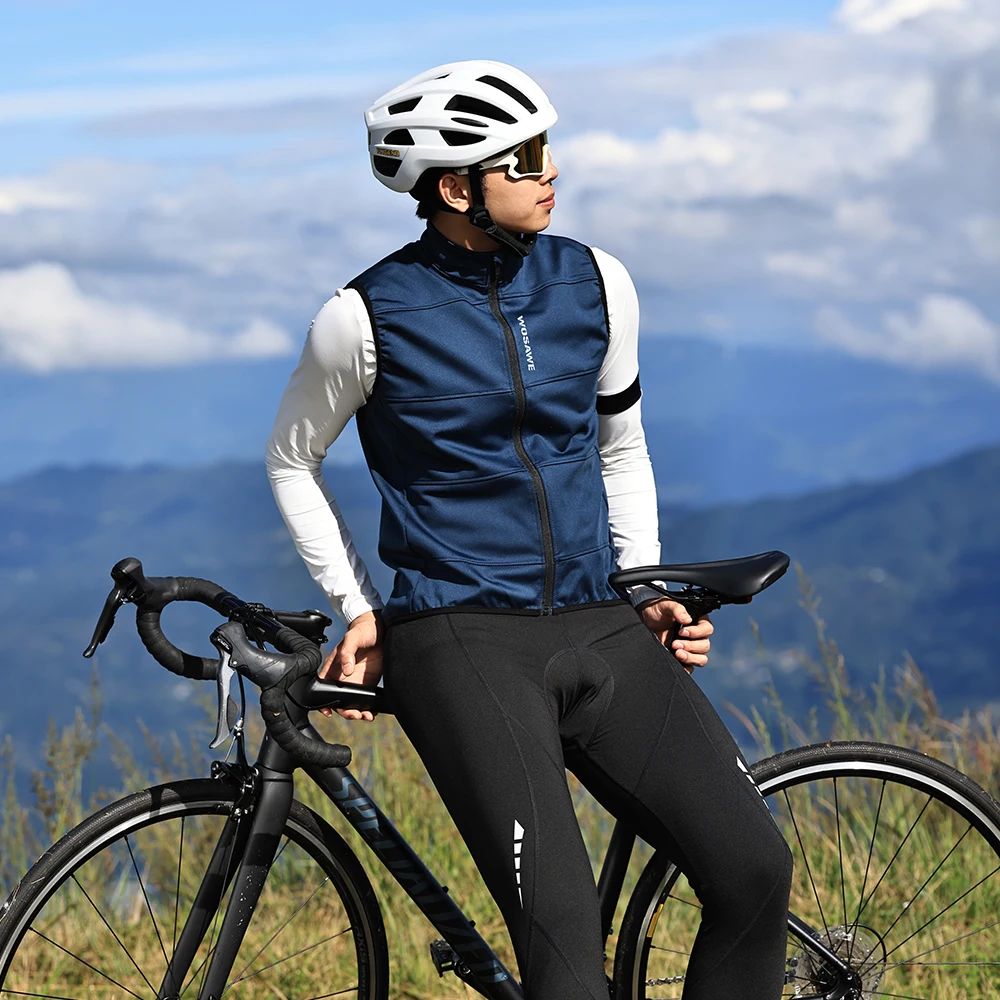 WOSAWE Мужской зимний велосипедный жилет Ветрозащитная теплая велосипедная куртка