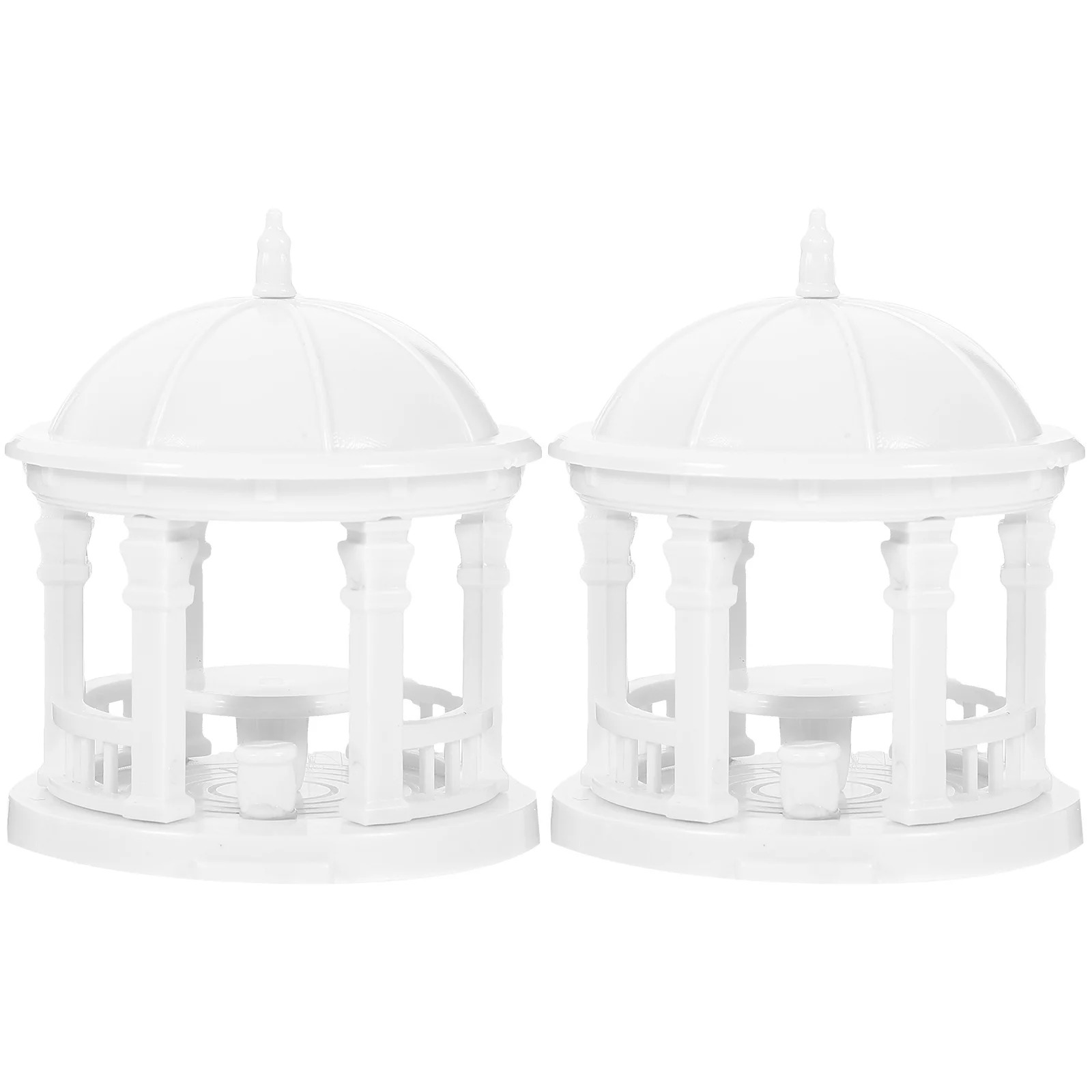 

2 Pcs Mini Fence Home Decor DIY Bonsai Accessories Tabletop Ornament Abs Desktop Ornaments