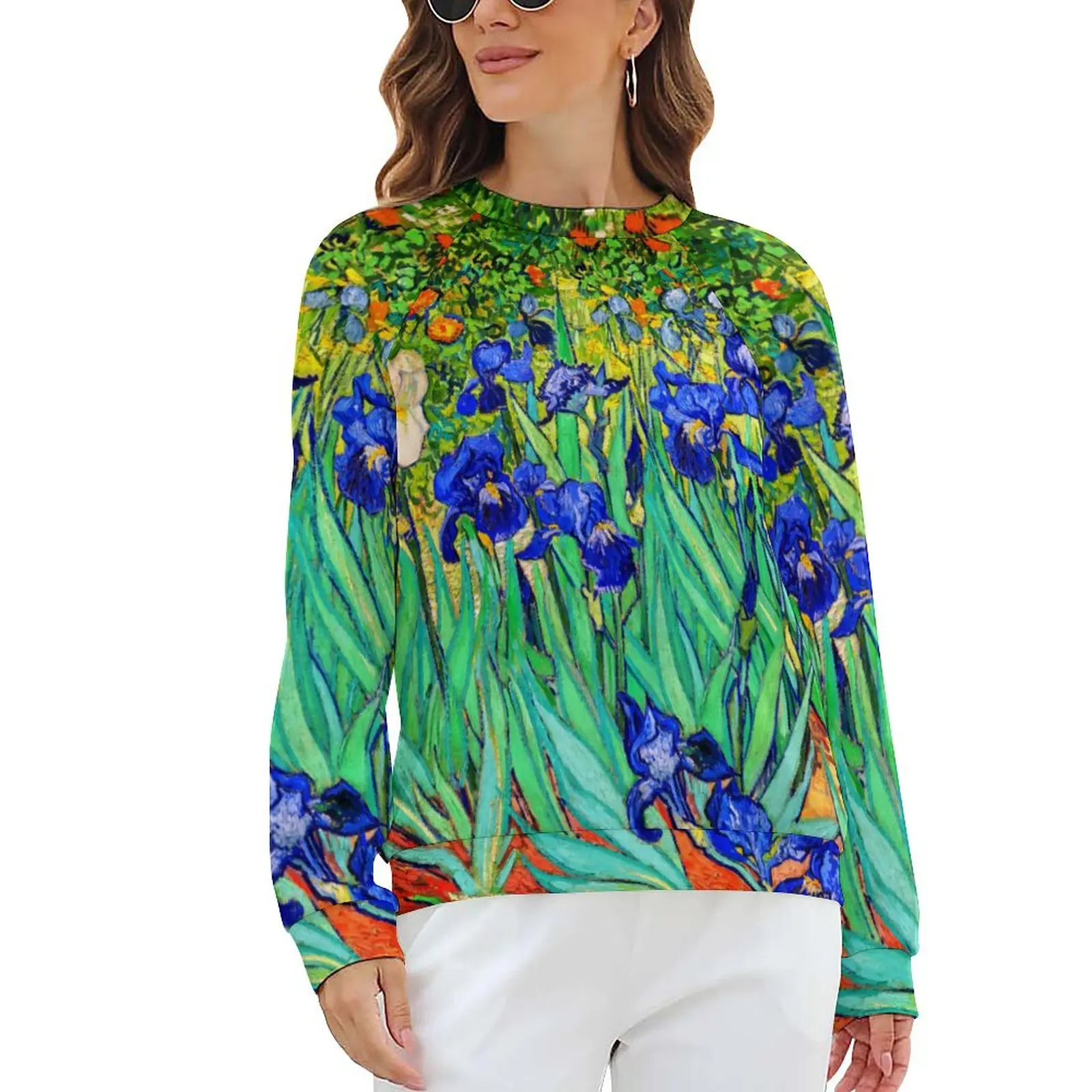 

Винсент Ван Гог повседневные толстовки зимние с принтом Ирисы Крутая толстовка с длинным рукавом оверсайз Harajuku дизайнерские толстовки