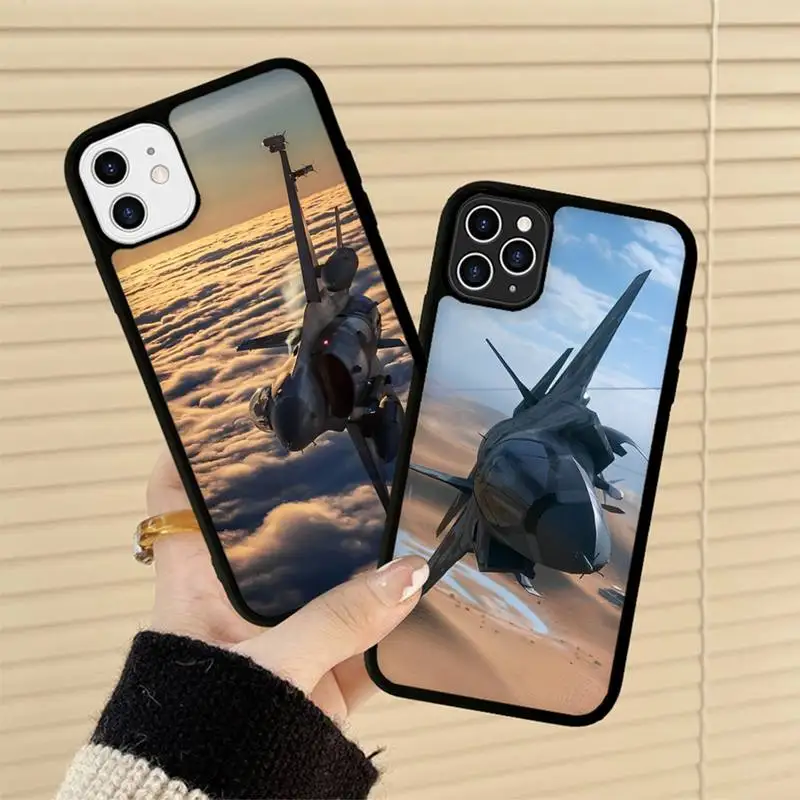

Fight plane Phone Case Silicone PC+TPU Case for iPhone 11 12 13 Pro Max 8 7 6 Plus X SE XR Hard Fundas