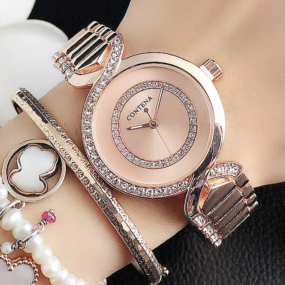 New women's wristwatch new fashion clothing watch Women's Crystal Diamond watch stainless steel Silver clock Montre Femme2023