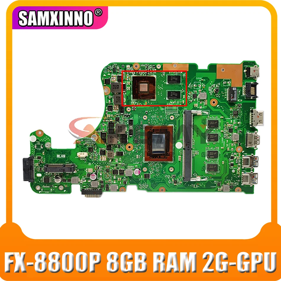 

Материнская плата Akemy для ASUS X555YI X555YA X555D A555DG X555QG X555Y материнская плата для ноутбука ЦП 8 ГБ ОЗУ 2 ГП, протестирована полностью