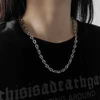 ins chains men women chain rolo necklacestainless steel plated cable link necklace hip hop rock chain choker simple necklace