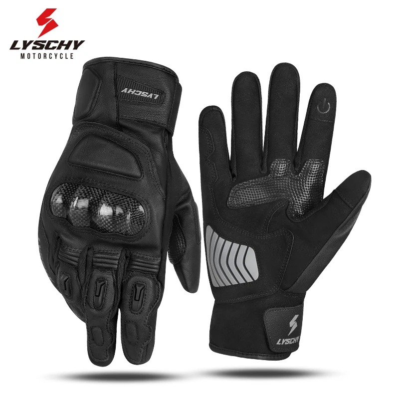 LYSCHY мужские и женские 4-сезонные перчатки для вождения Supertech черные/белые