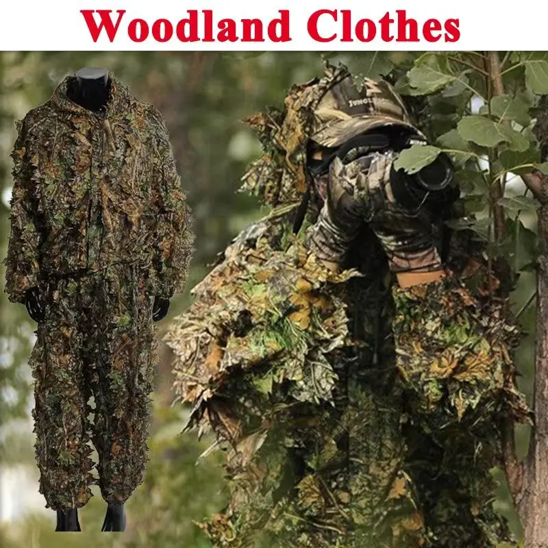 

Hunting Clothes New 3D Maple Leaf Bionic Ghillie Suits Yowie Sniper Birdwatch Airsoft Camouflage Clothing Jacket And Pants