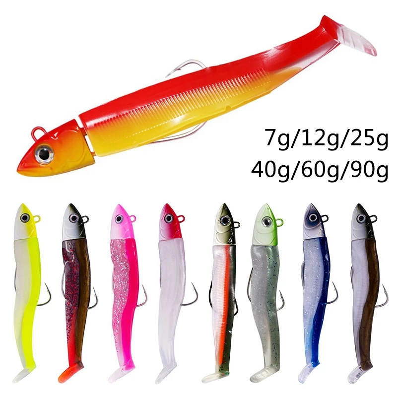 

Fishing Lure 7g 12g 25g 40g 60g 90g Hunthouse Minnow Soft Lure Jig Bait Bass Pike Fishing Bait Wobbler Fishing Accessories