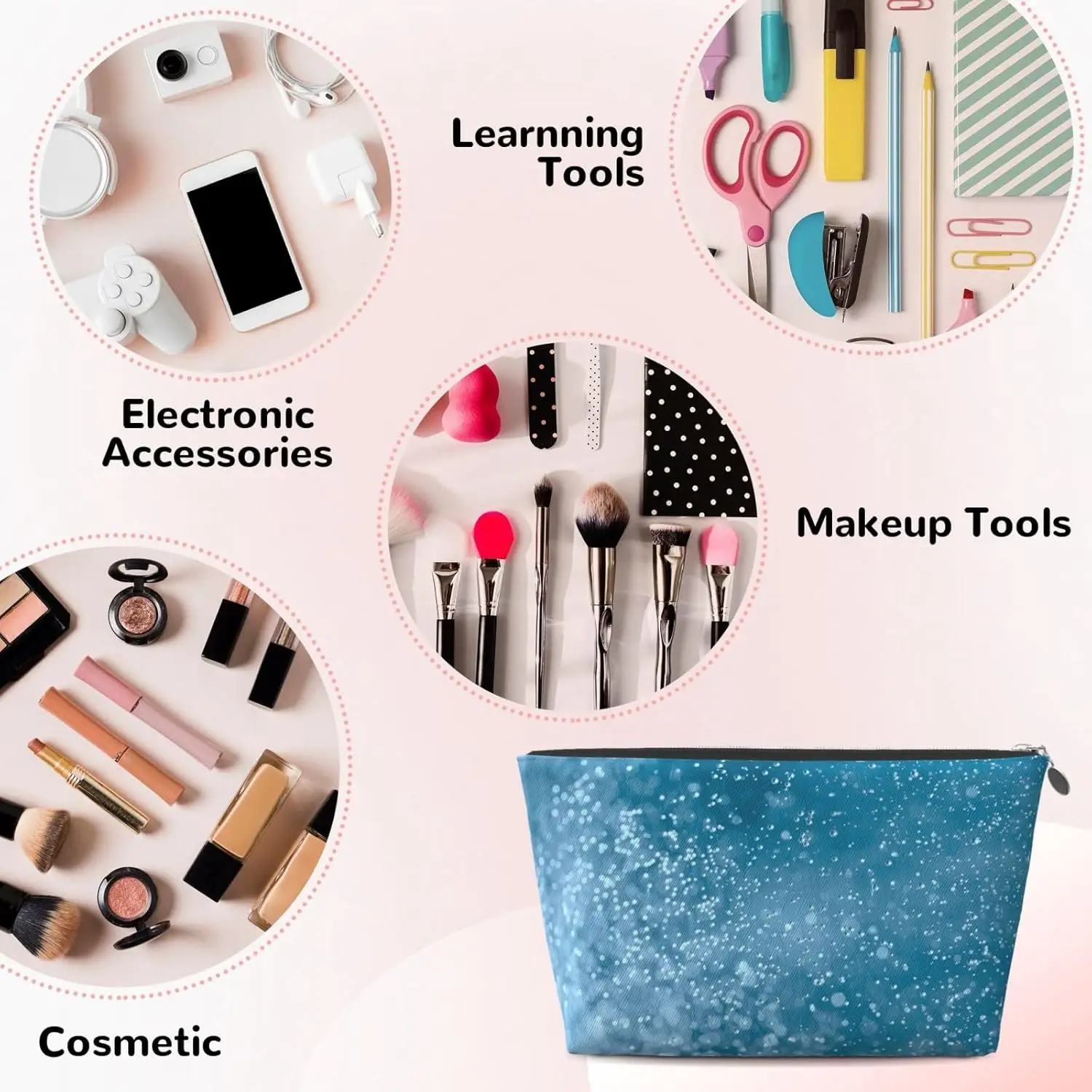 Воздушные пузыри в воде косметичка для женщин дорожный размер туалетные