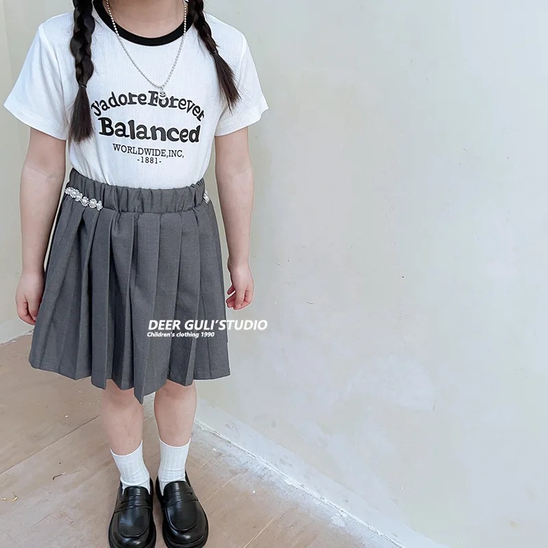 

2023 двухцветная плиссированная юбка высокого качества Женская одежда 11-12