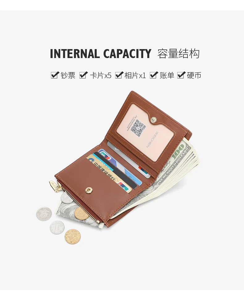 Forever Young Women's Purse Fashion Short Small Purse Simple Ultra-thin Card Bag Ins Wallet