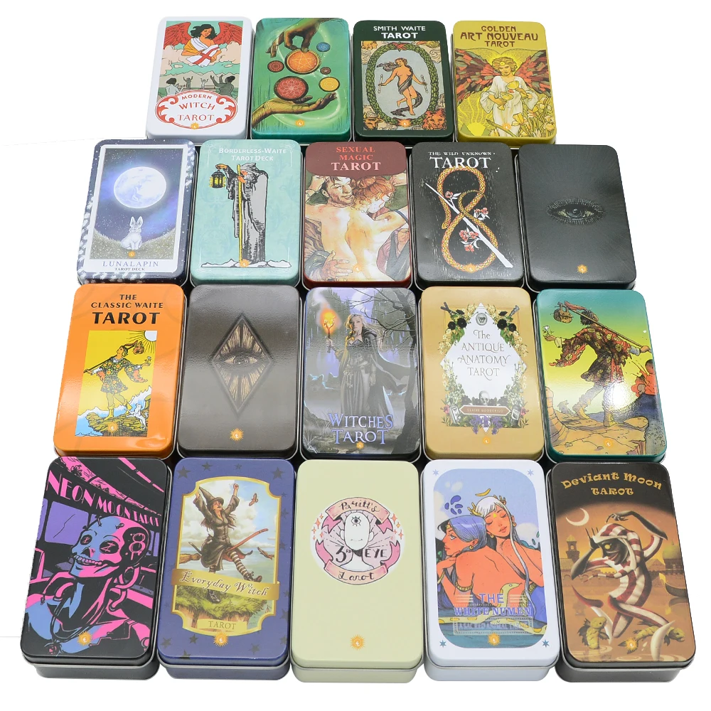 

New High Quality Iron Box Tarot Multiplayer Entertainment Family Party Game Interesting Mysterious Table Game and Instructions