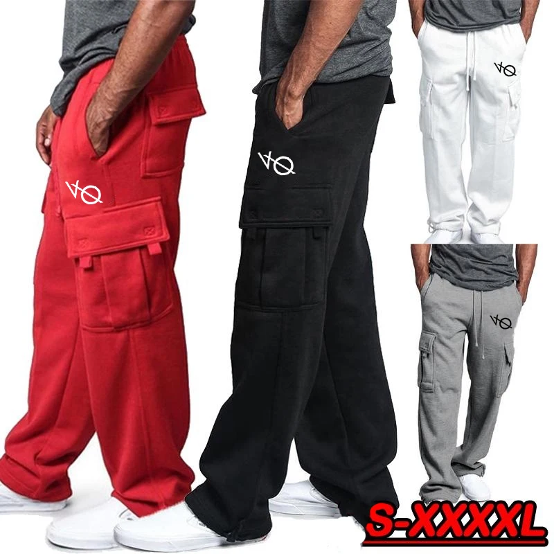 

Men Cargo Pants New Fashion Men Jogger Pants Men Fitness Bodybuilding Gyms Multi-pocket Sweatpants for Seasons