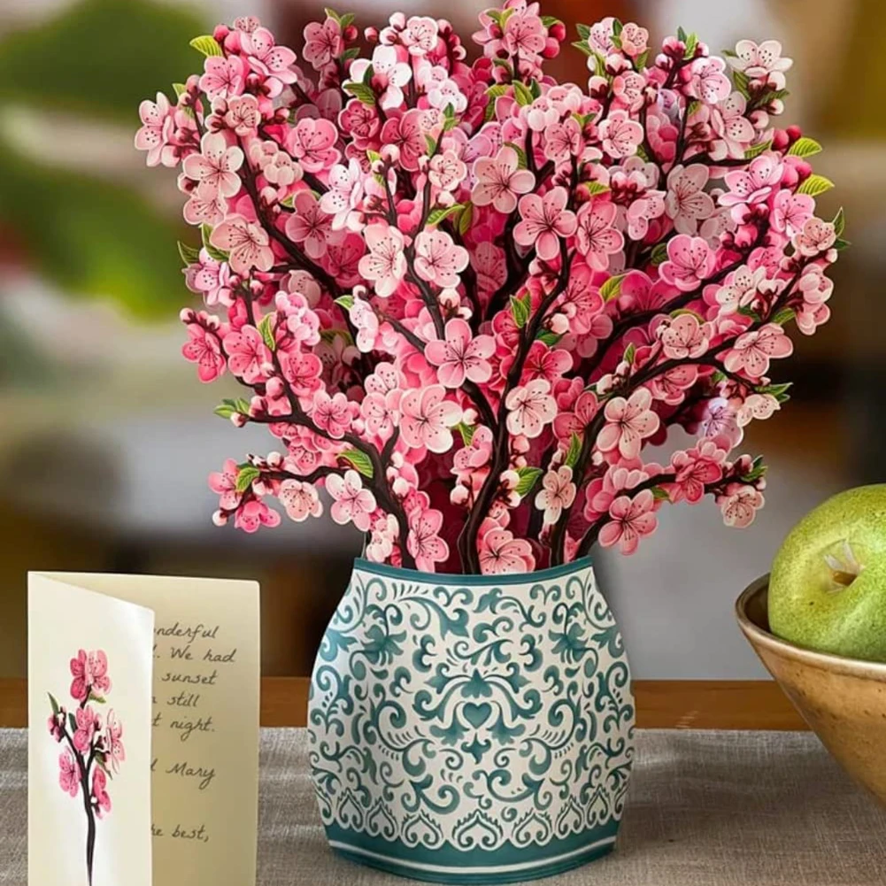 

3D выдвижной цветочный букет, открытки, поздравительные открытки, подарки, цветочный букет, поздравительные открытки, цветы для жены, день ро...