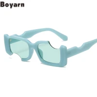boyarn new personalized irregular square sunglasses mens and womens steampunk fashion concave sunglasses cross border ins