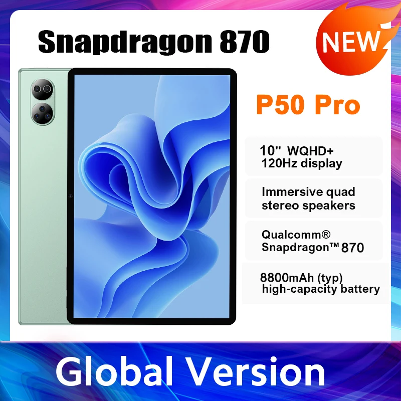 2022 New P50 Pro Tablet Snapdragon 870 Tablets 10 inch FHD+ Screen android tablet 8800mAh 5GNetwork 12GB RAM 512GB ROM Tablet PC