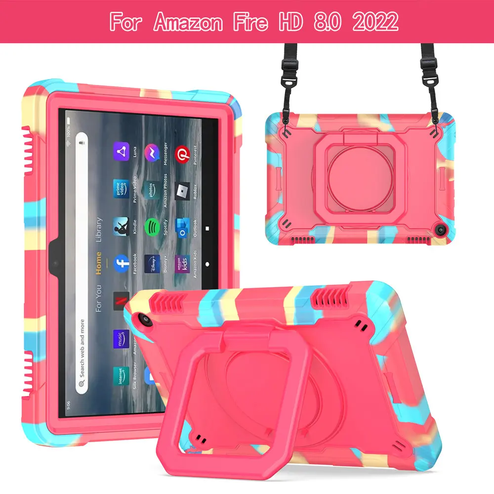 

Чехол для kindle Fire HD 8 12th HD8 Plus 2022 дюймов, чехол с подставкой и вращением на 360 градусов для Kindle Fire HD 8 Plus 2020 10th, чехол для планшета
