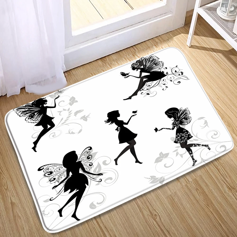 cartoon bath mat welcome entrance mat hallway angel wing flower carpet rugs for room bedroom home decor kitchen doormat art pad free global shipping