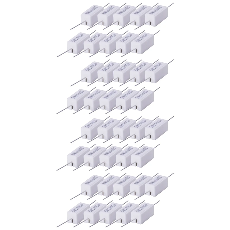 

40X проволочные керамические цементные резисторы 100 Ом 5 Вт ватт 5%