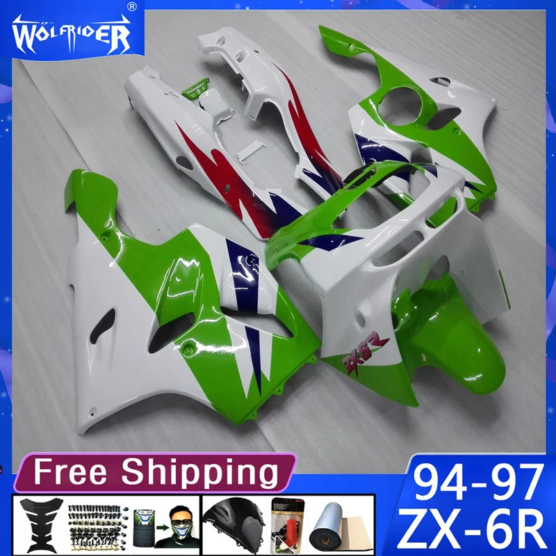 

Motorcycle ABS plastic fairings for ZX6R 94 95 96 97 ZX-6R 1994-1997 Motorbike green red fairing Manufacturer Customize cover