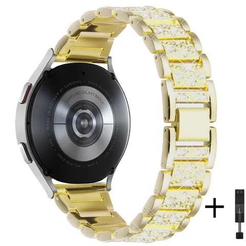 20 мм 22 мм Алмазный ремешок для Samsung Galaxy Watch 4/Classic/46 мм/42 мм/active 2 Gear s3 металлический браслет Huawei GT/2/GT2/3 Pro ремешок