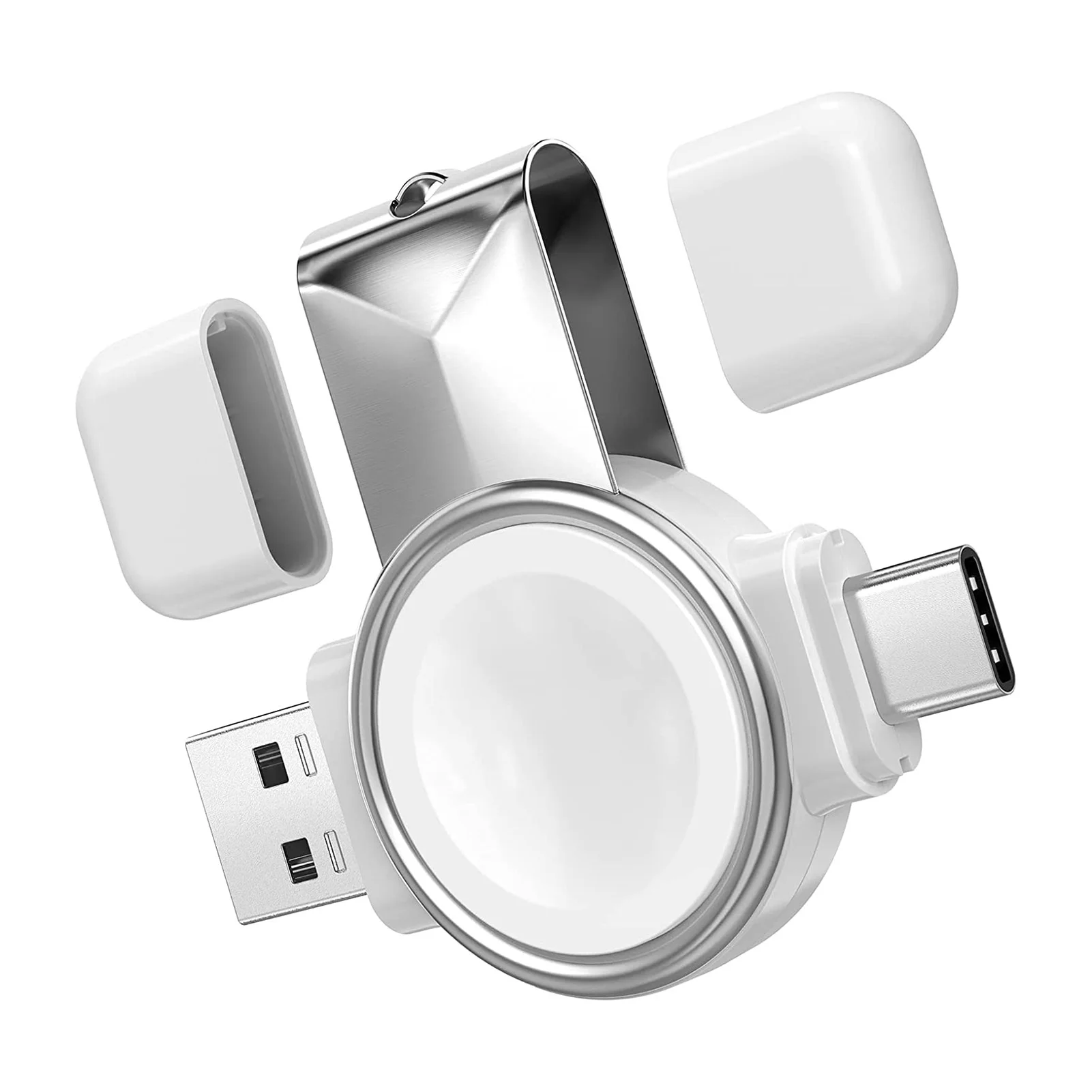 

Портативное беспроводное зарядное устройство 2 в 1 для IWatch, магнитная зарядная док-станция, зарядное устройство USB для Apple Watch серии 7 6 SE 5 4 3 2 1