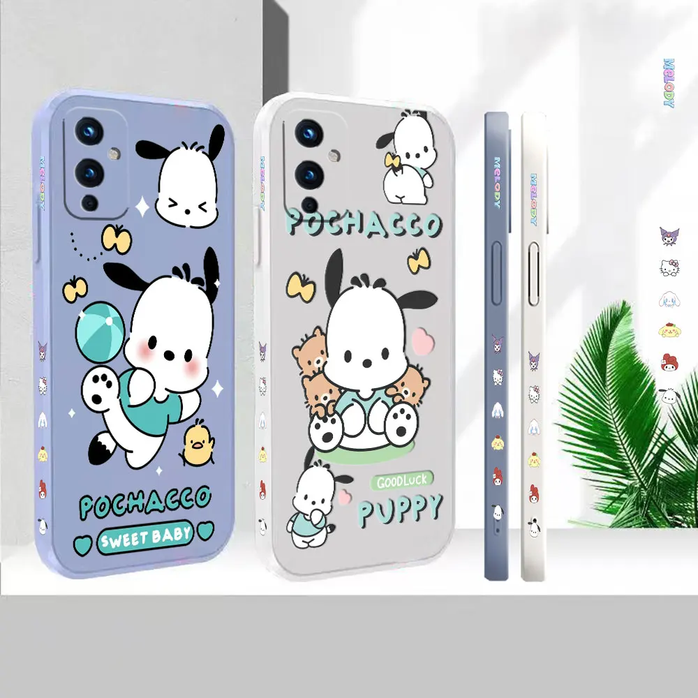 

Liquid Silicone For Oneplus 11 10 9 9R 9RT 8 8T 7 7T Ace 2 2V Nord CE 2 Lite Pro Cover Anime Cute Pochacco Case Funda Cqoue Capa