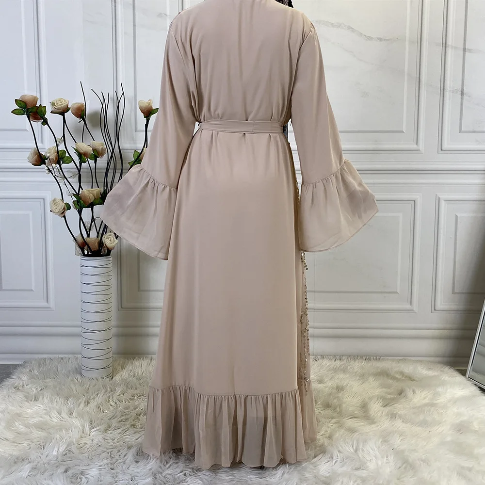 Abaya Dress Explosion Model Sequins Outside The Robe Dubai Middle East Women'S Chiffon Cardigan Muslim Sets שמלות דובאי Cm258