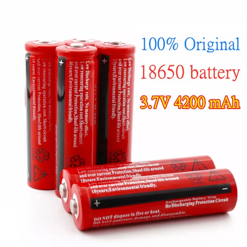 

NEW 100% new original 18650 Rechargable Battery 18650 4200 mAh 3.7 V Battery for LED Lantern torch