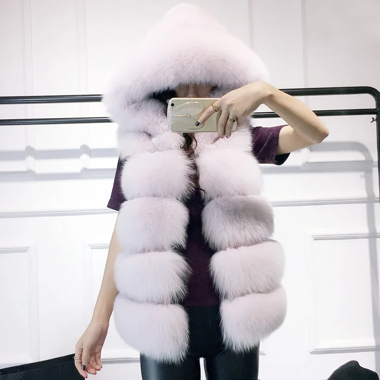 

Autumn and Winter New Fur Vest Fur Coat Panel Hooded Loose Fashion Coat