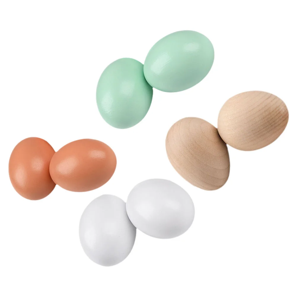 

8 Pcs Wooden Fake Eggs DIY Crafts Chicken Painted Creative Small Blank Unfinished Child