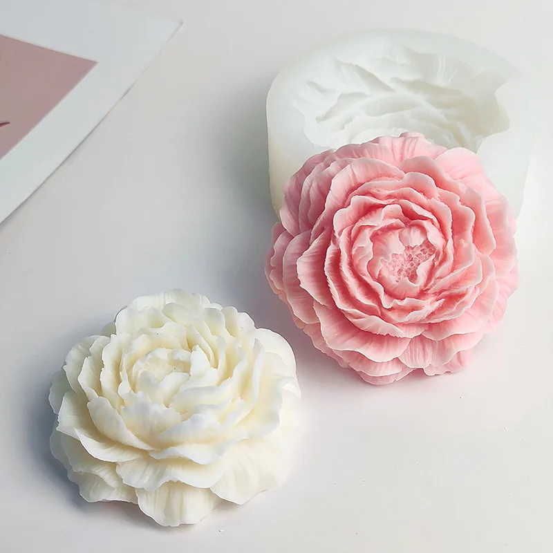 

Large Peony Silicone Candle Mold Homemade Aromatherapy Gypsum Handmade Soap Resin Epoxy Ice Quick Baking Mould Home Decor Gifts