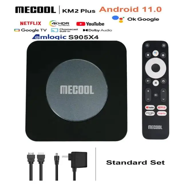 ТВ-коробка MECOOL KM2 PLUS Android 11 Amlogic S905X4 2 4G/5G 2T2R BT5.0 DDR4 4K HD Медиаплеер HDR10 Dolby Audio Set Top TVbox